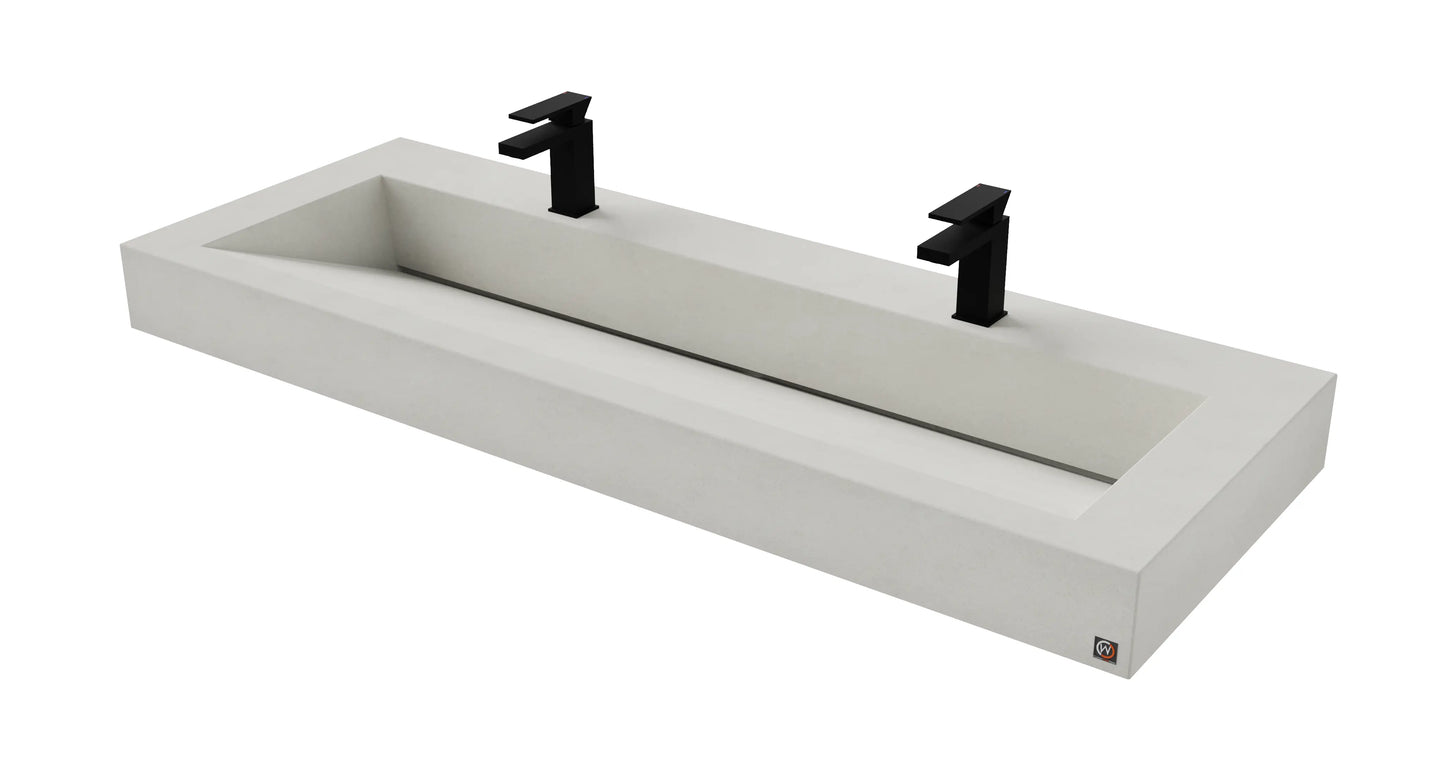 60" Wall Hung With 52" Concrete Ramp Sink CustomCreteWerks