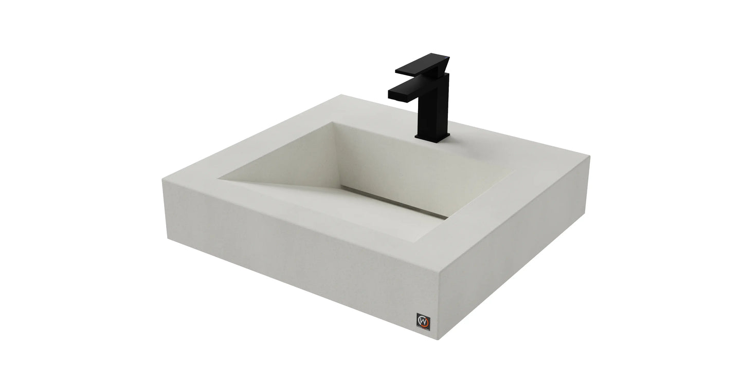 24" Wall Hung Concrete Ramp Sink CustomCreteWerks