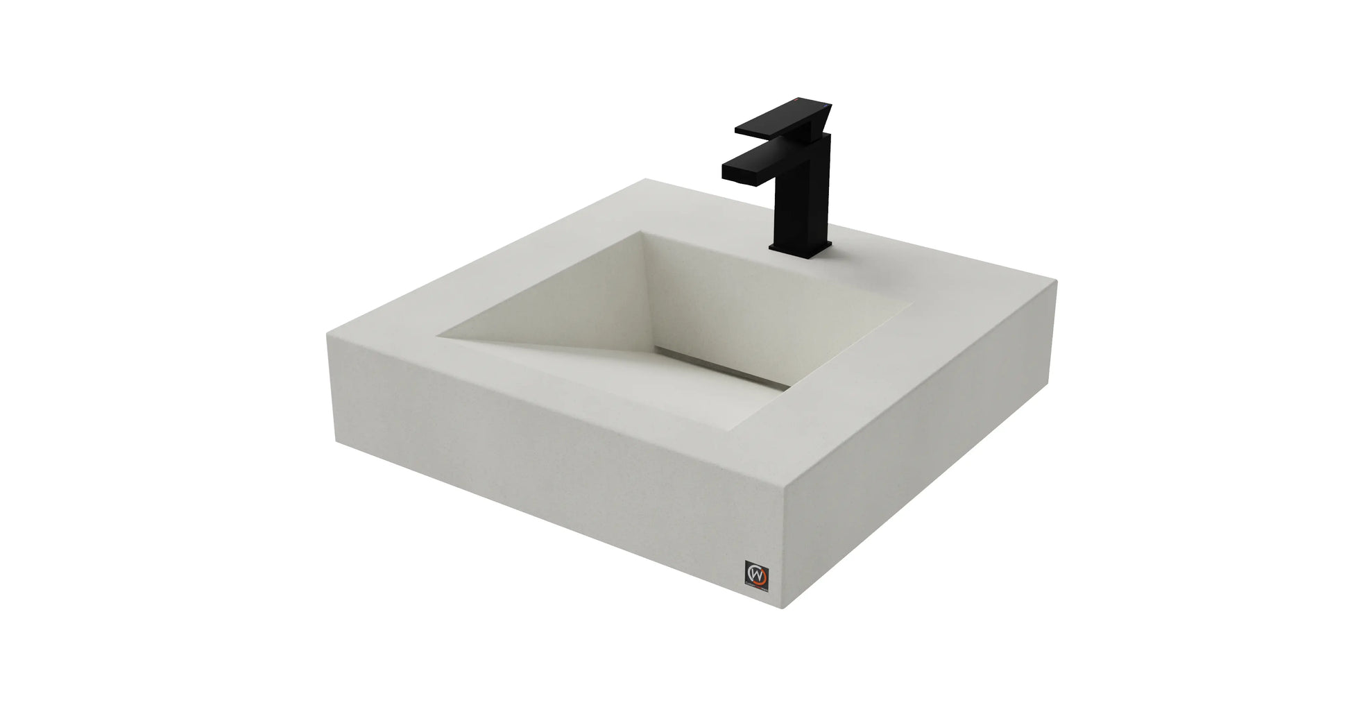 22" Wall Hung Concrete Ramp Sink CustomCreteWerks
