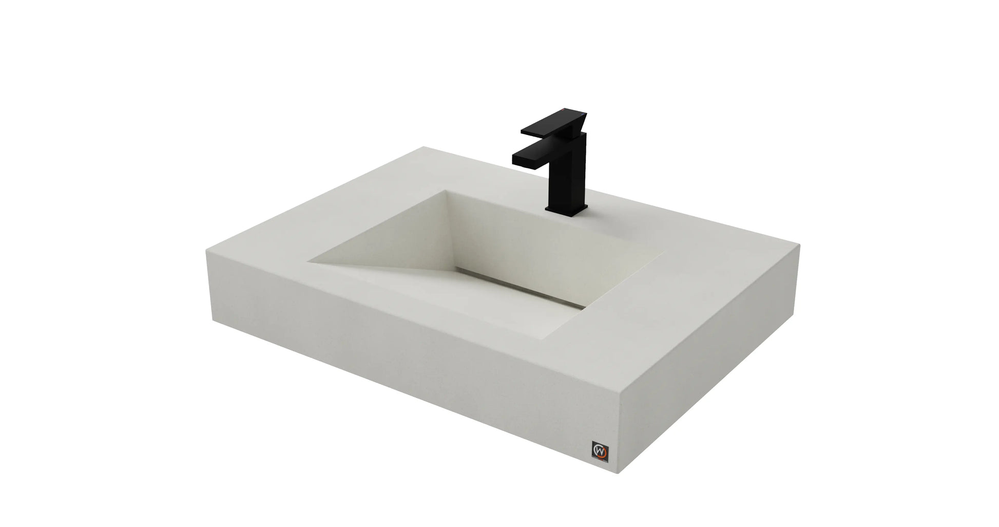 30" Wall Hung Concrete Ramp Sink CustomCreteWerks