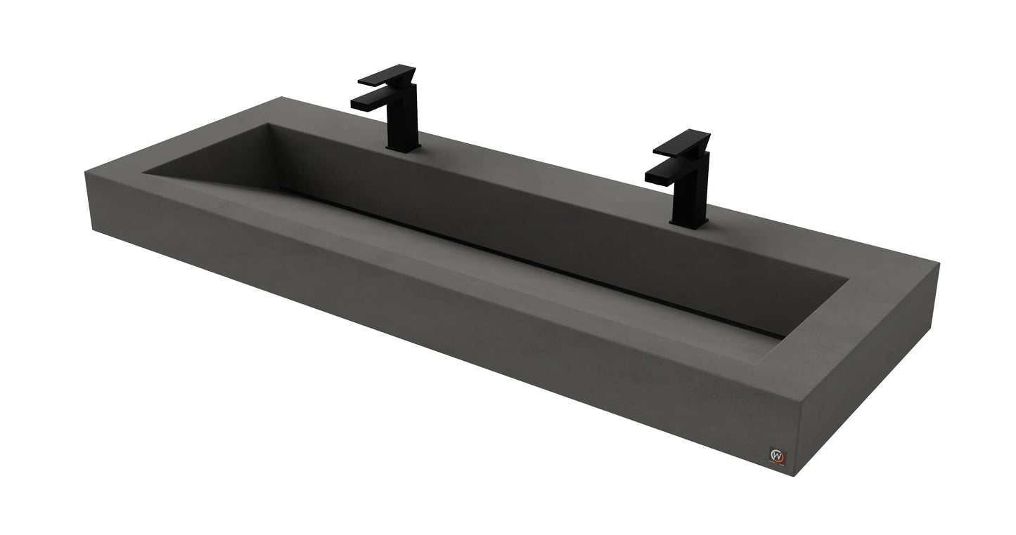 60" Wall Hung With 52" Concrete Ramp Sink CustomCreteWerks