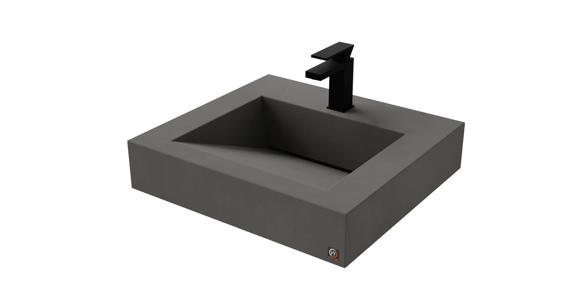 24" Wall Hung Concrete Ramp Sink CustomCreteWerks