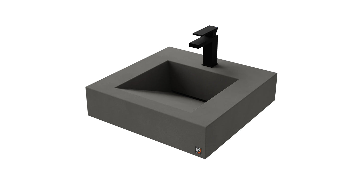 22" Wall Hung Concrete Ramp Sink CustomCreteWerks