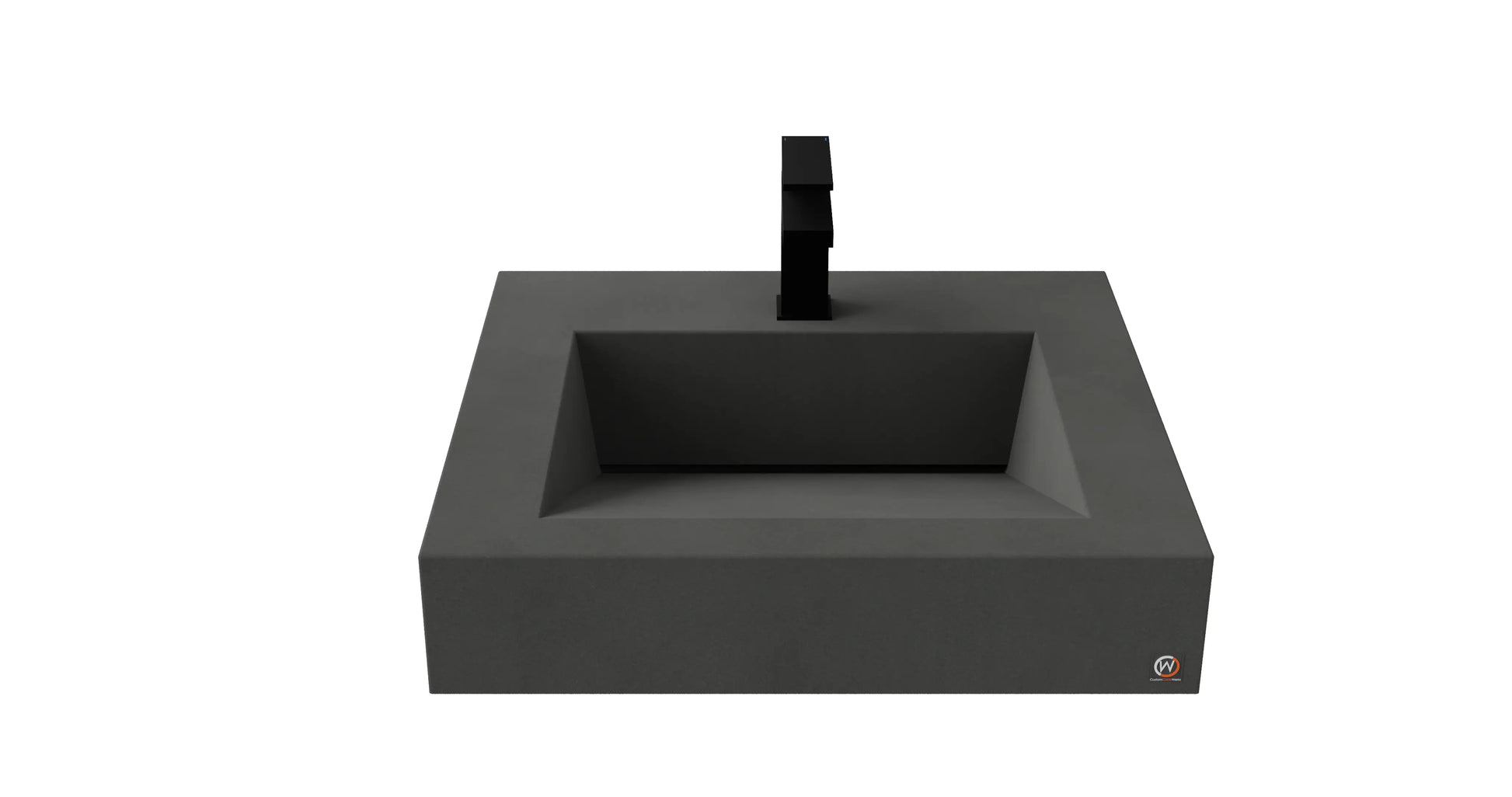 24" Wall Hung Concrete Ramp Sink CustomCreteWerks