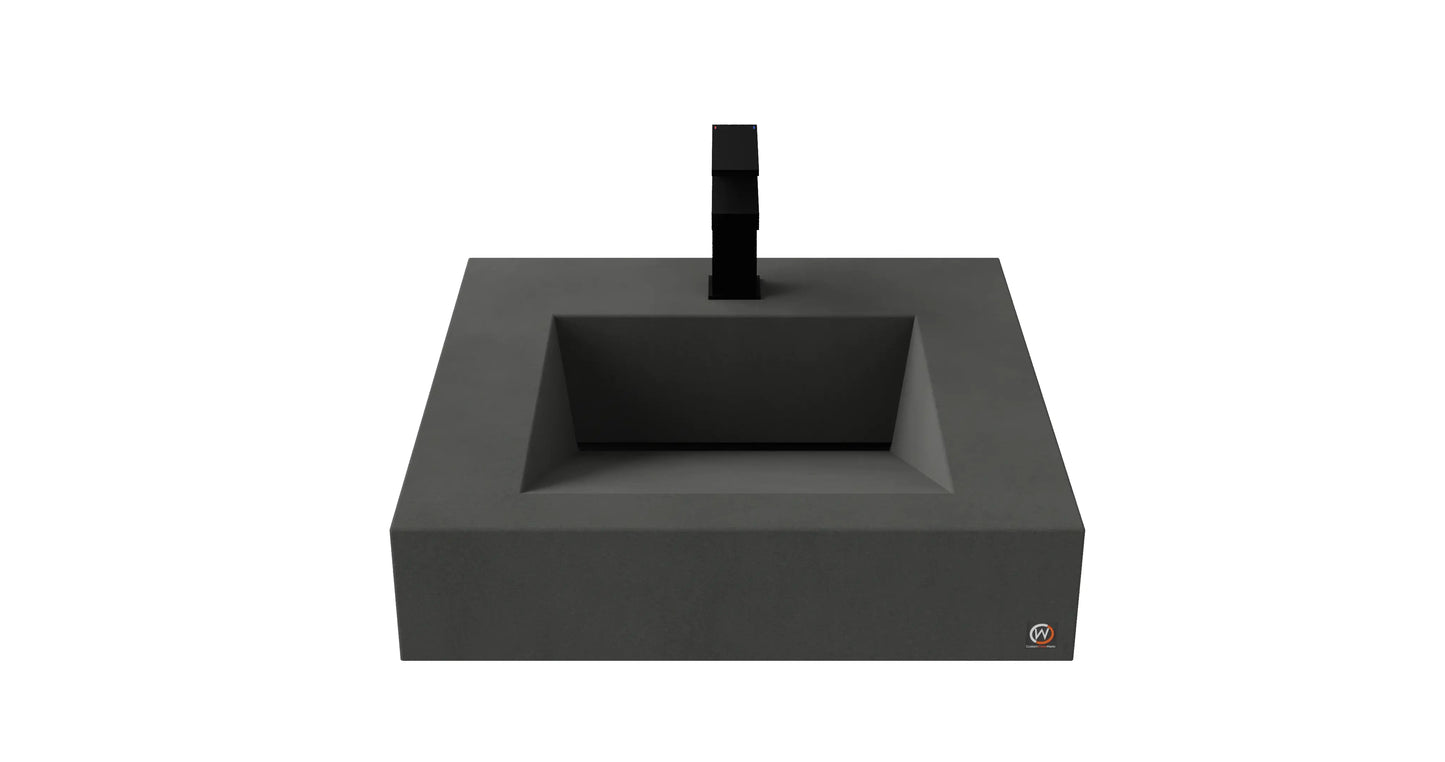 22" Wall Hung Concrete Ramp Sink CustomCreteWerks
