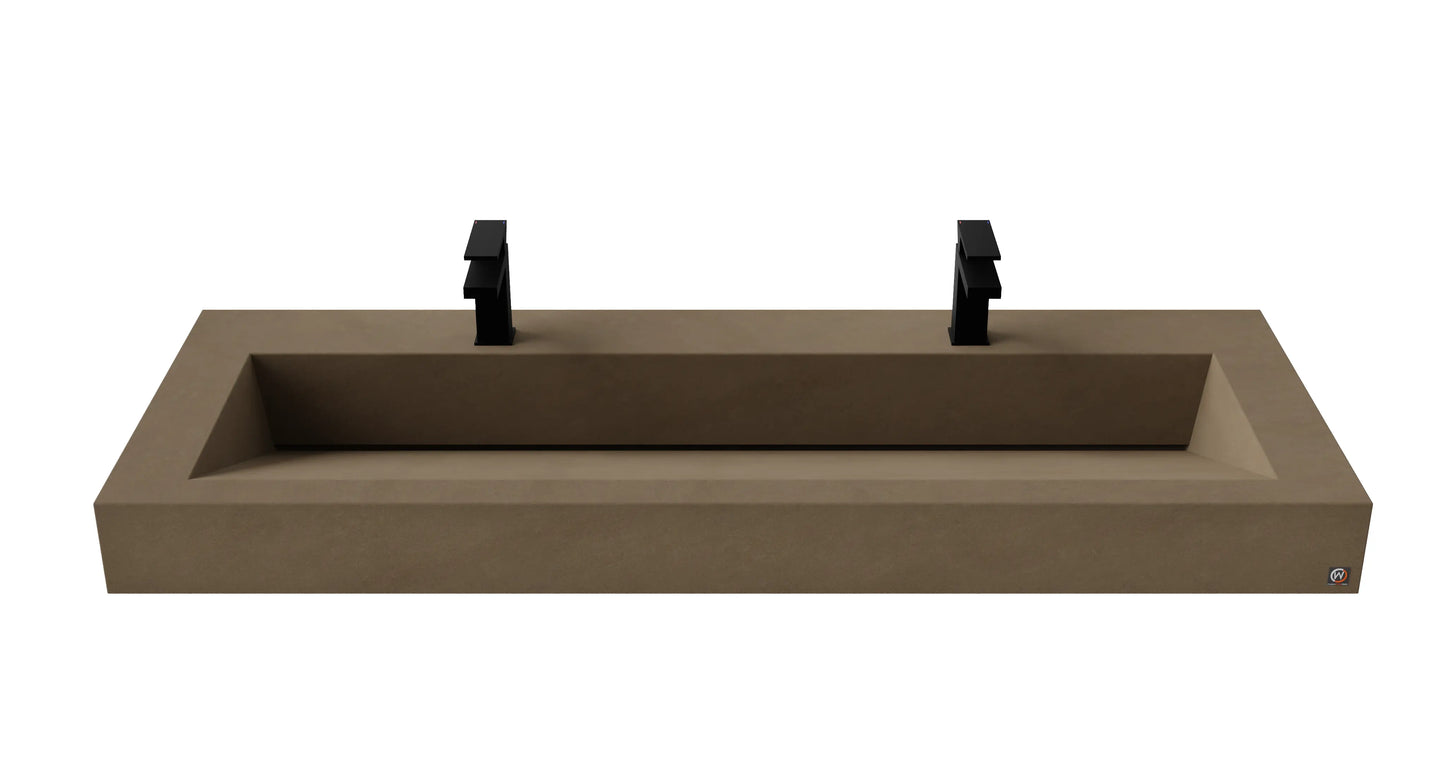 60" Wall Hung With 52" Concrete Ramp Sink CustomCreteWerks