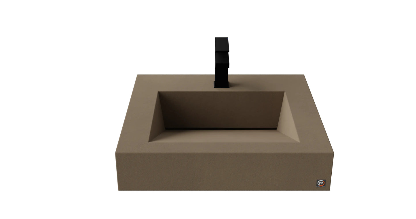 24" Wall Hung Concrete Ramp Sink CustomCreteWerks