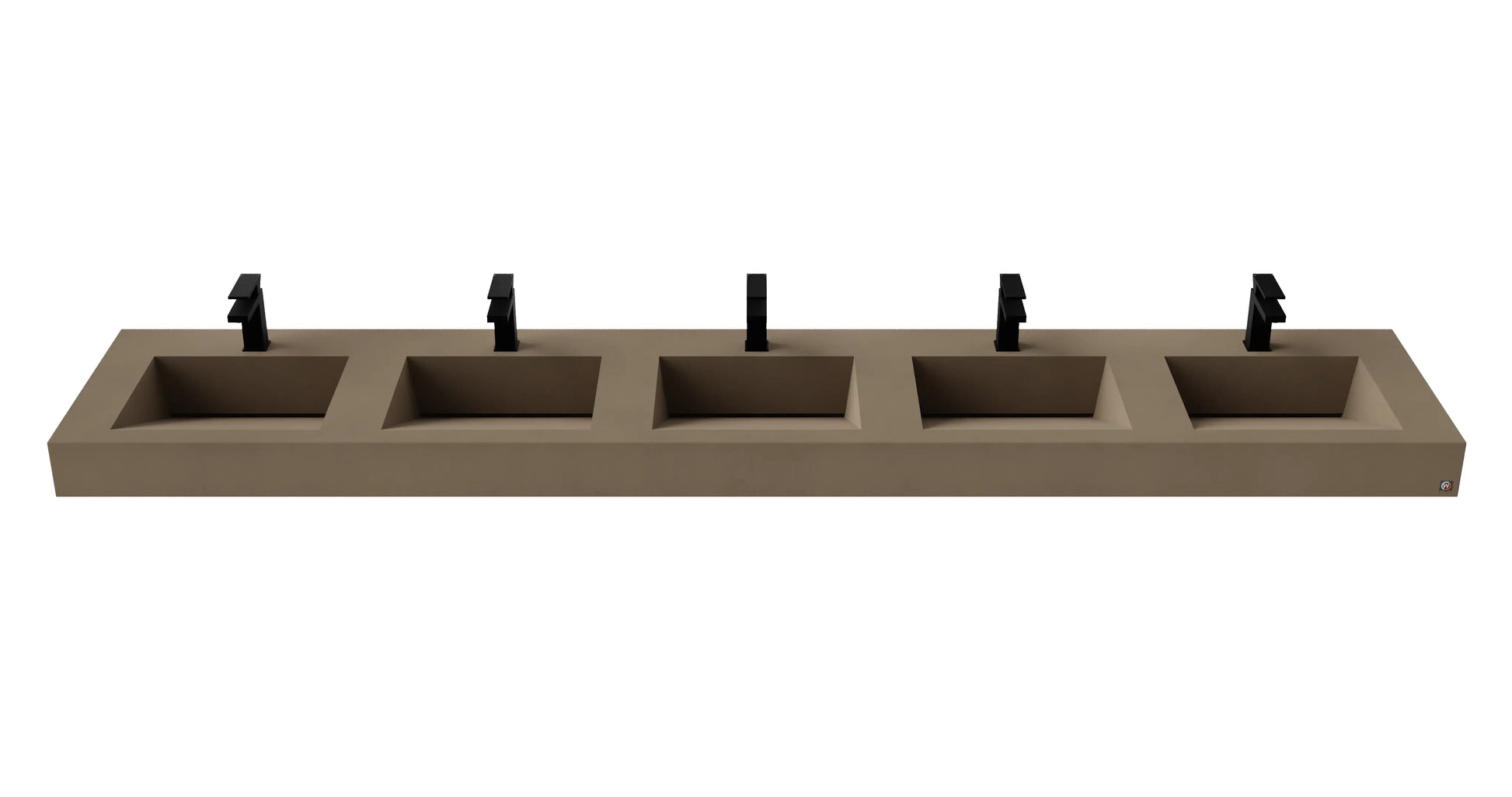114" Wall Hung Concrete Five Station Ramp Sinks CustomCreteWerks