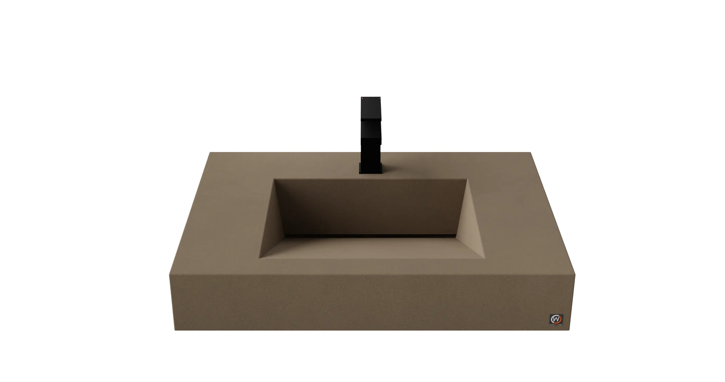 30" Wall Hung Concrete Ramp Sink CustomCreteWerks