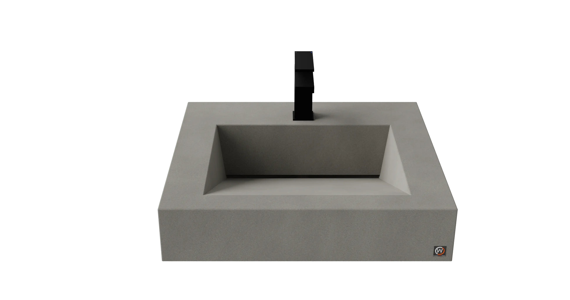 24" Wall Hung Concrete Ramp Sink CustomCreteWerks