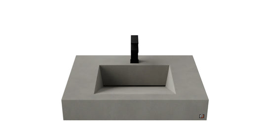 30" Wall Hung Concrete Ramp Sink CustomCreteWerks