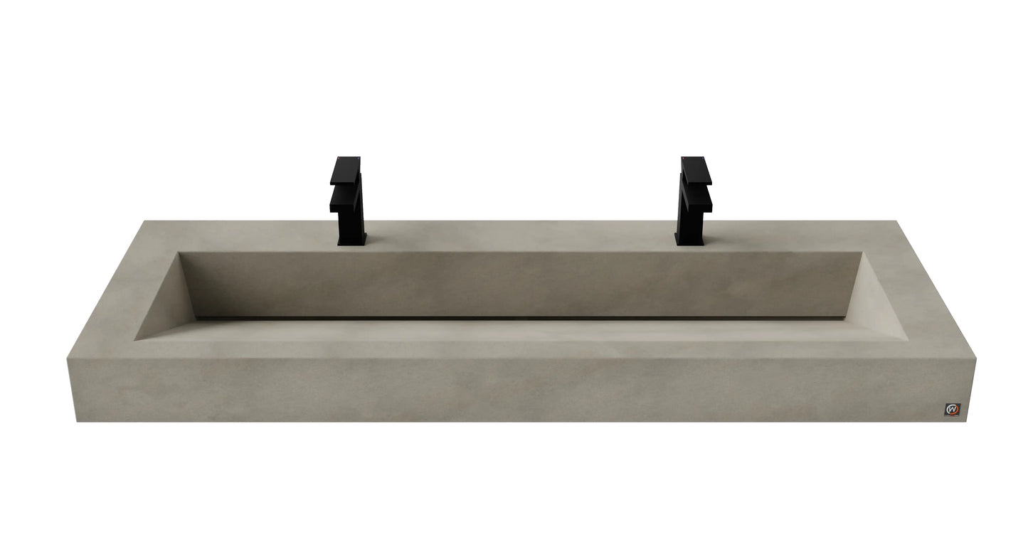 60" Wall Hung With 52" Concrete Ramp Sink CustomCreteWerks