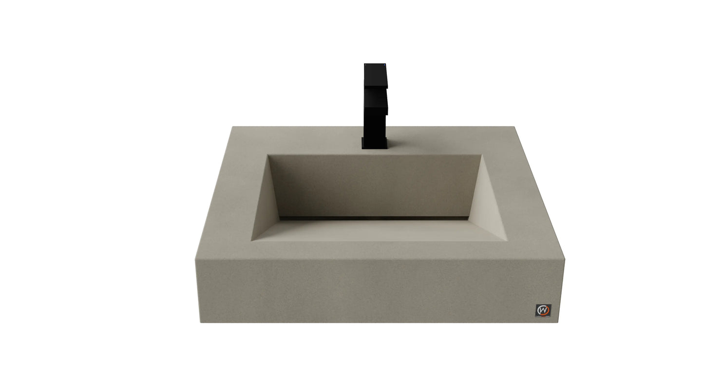 24" Wall Hung Concrete Ramp Sink CustomCreteWerks