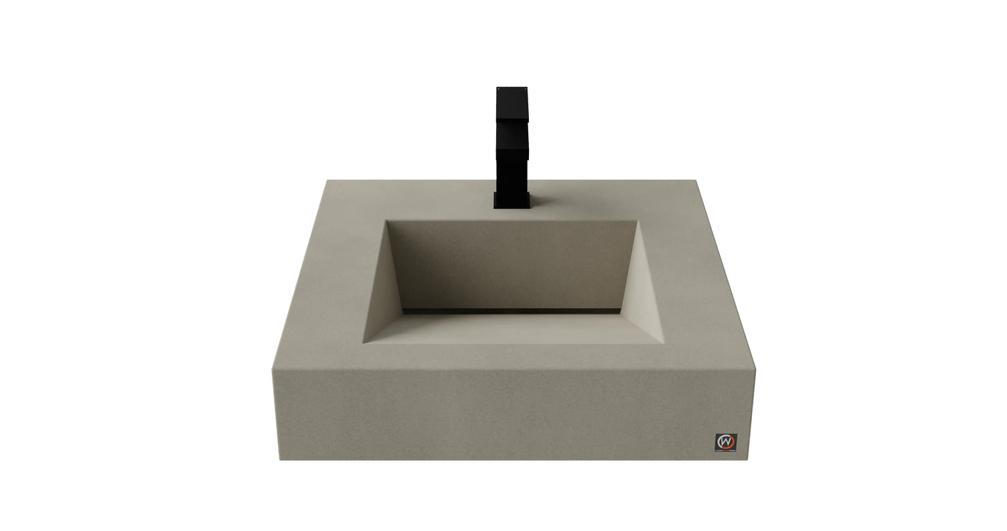 22" Wall Hung Concrete Ramp Sink CustomCreteWerks
