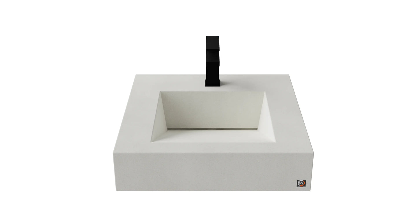 22" Wall Hung Concrete Ramp Sink CustomCreteWerks
