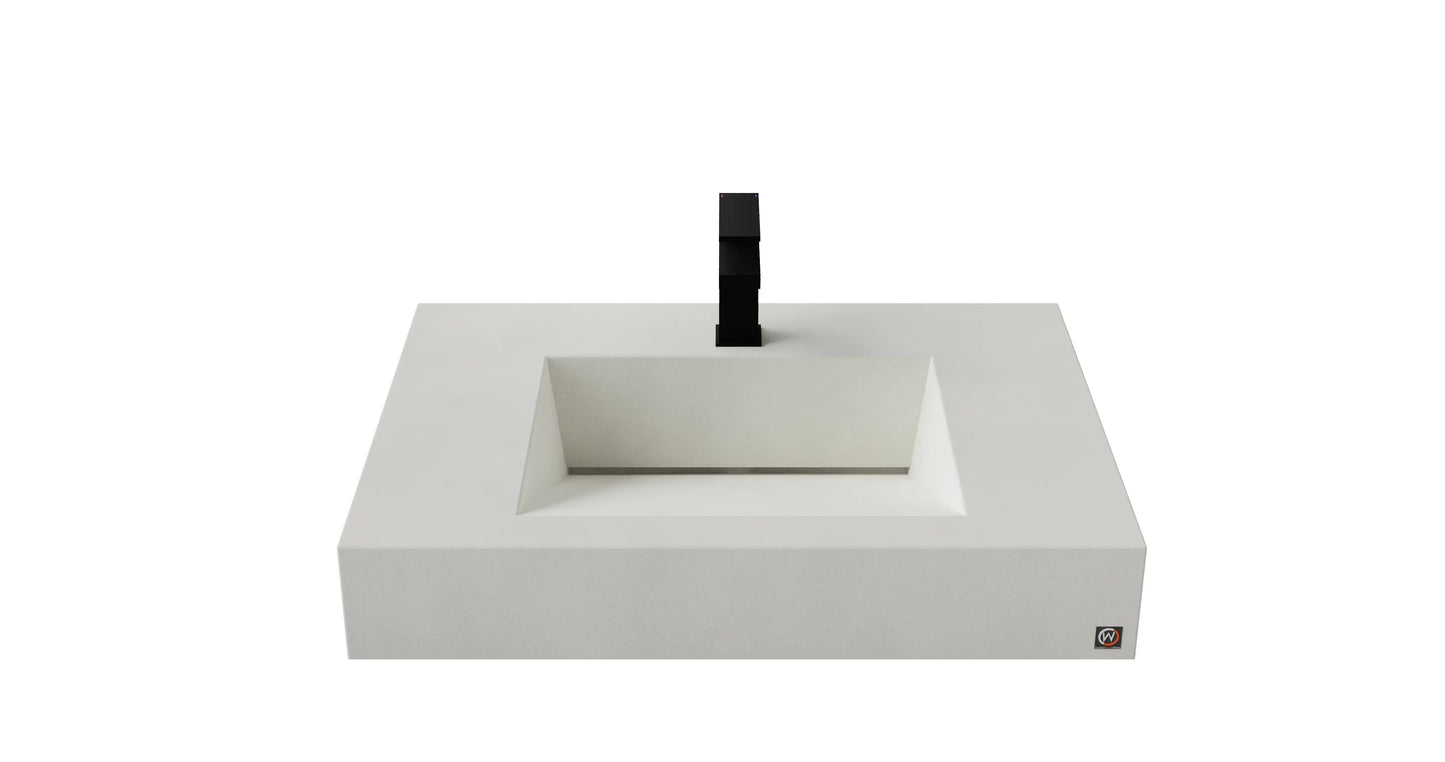 30" Wall Hung Concrete Ramp Sink CustomCreteWerks