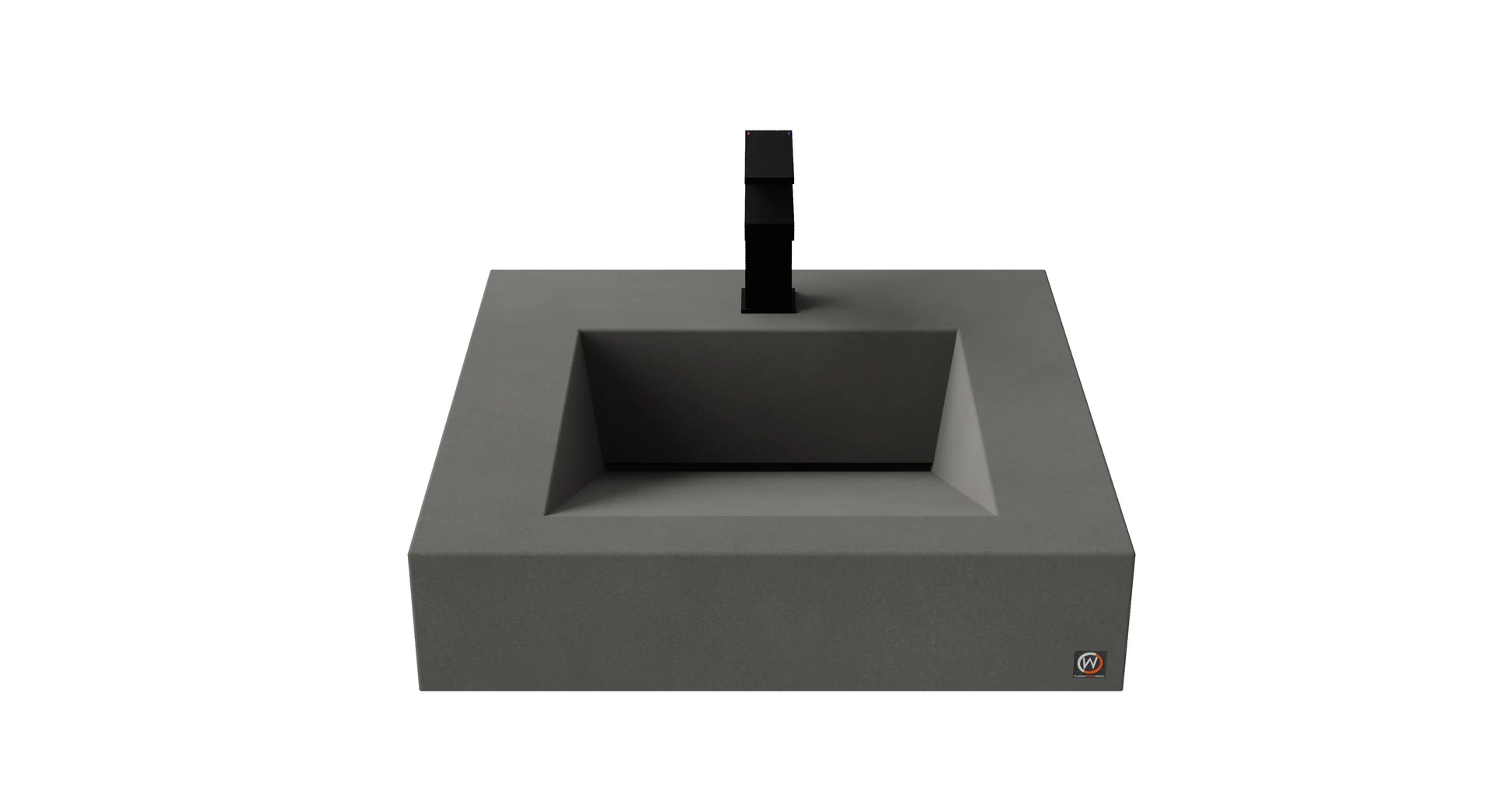 22" Wall Hung Concrete Ramp Sink CustomCreteWerks