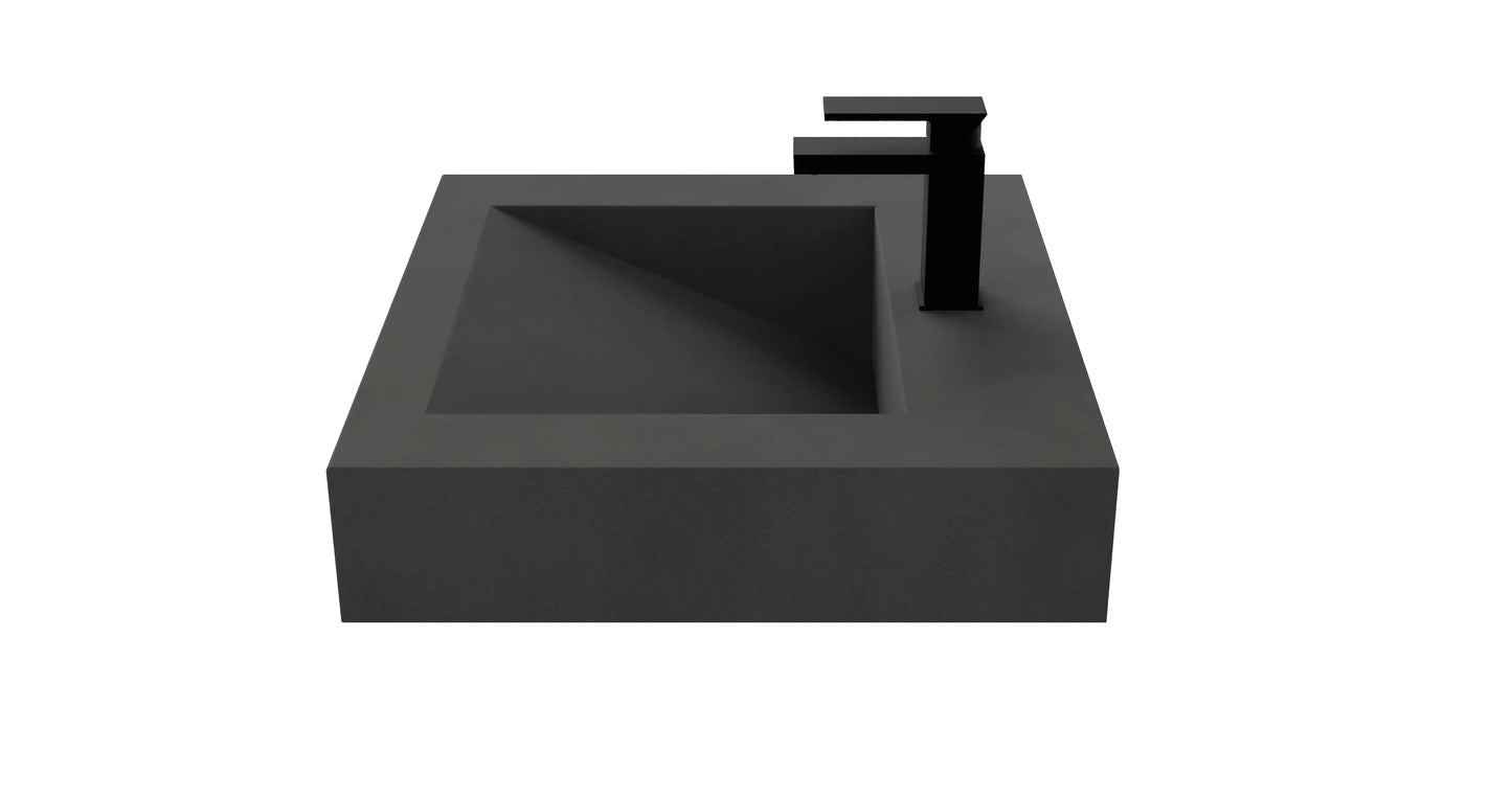24" Wall Hung Concrete Ramp Sink CustomCreteWerks