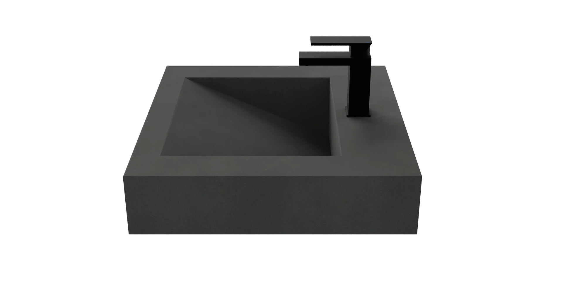 24" Wall Hung Concrete Ramp Sink CustomCreteWerks