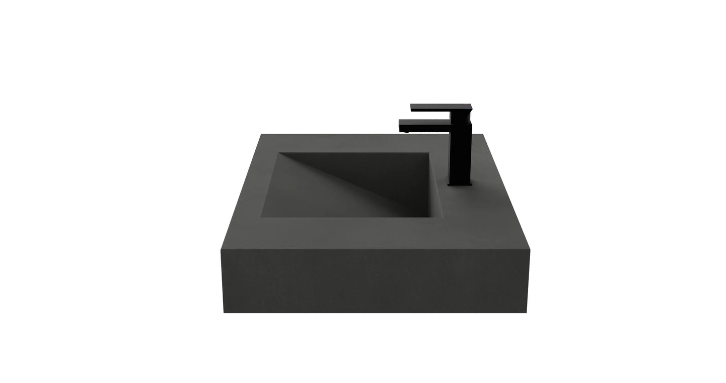 30" Wall Hung Concrete Ramp Sink CustomCreteWerks
