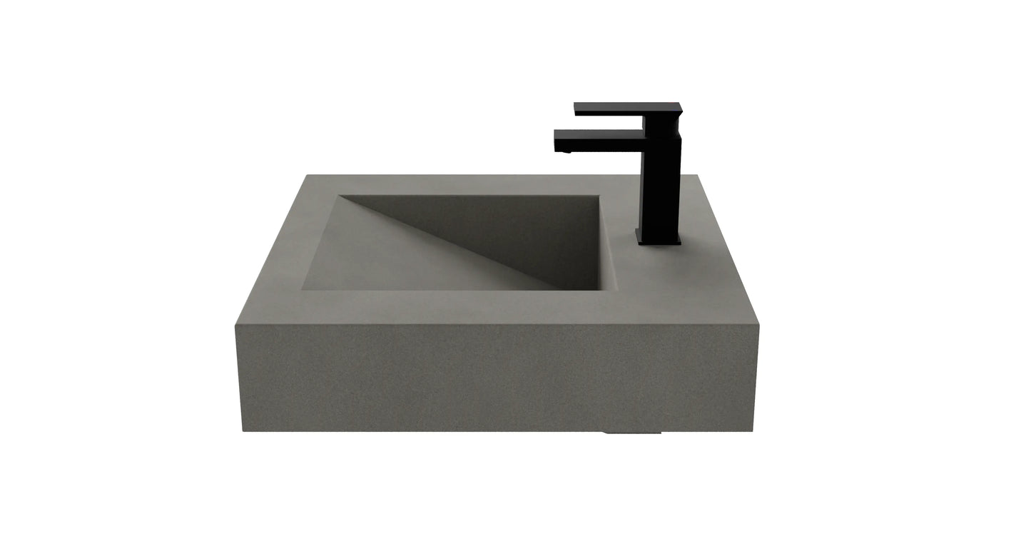 22" Wall Hung Concrete Ramp Sink CustomCreteWerks