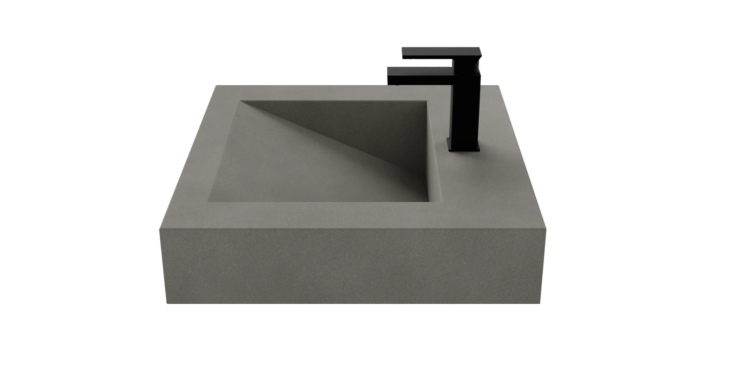 24" Wall Hung Concrete Ramp Sink CustomCreteWerks