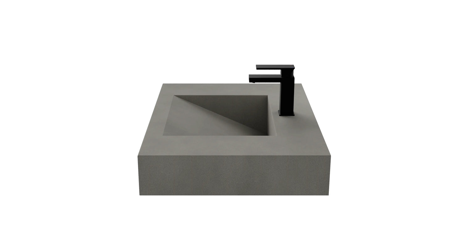 30" Wall Hung Concrete Ramp Sink CustomCreteWerks