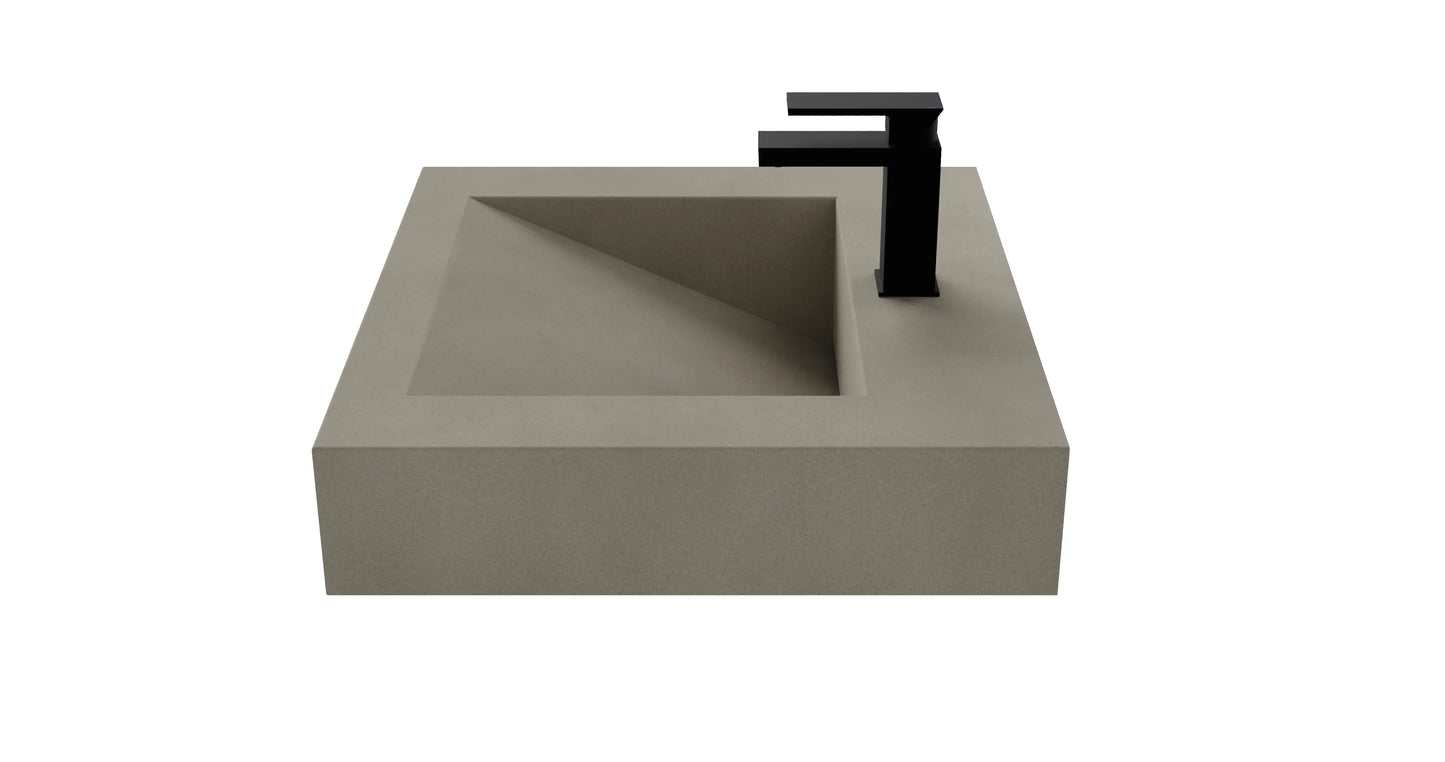 24" Wall Hung Concrete Ramp Sink CustomCreteWerks