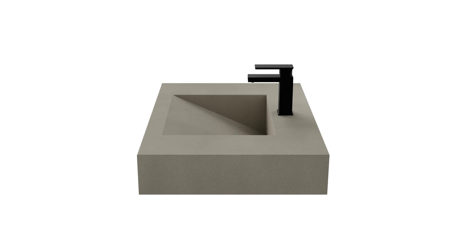 30" Wall Hung Concrete Ramp Sink CustomCreteWerks