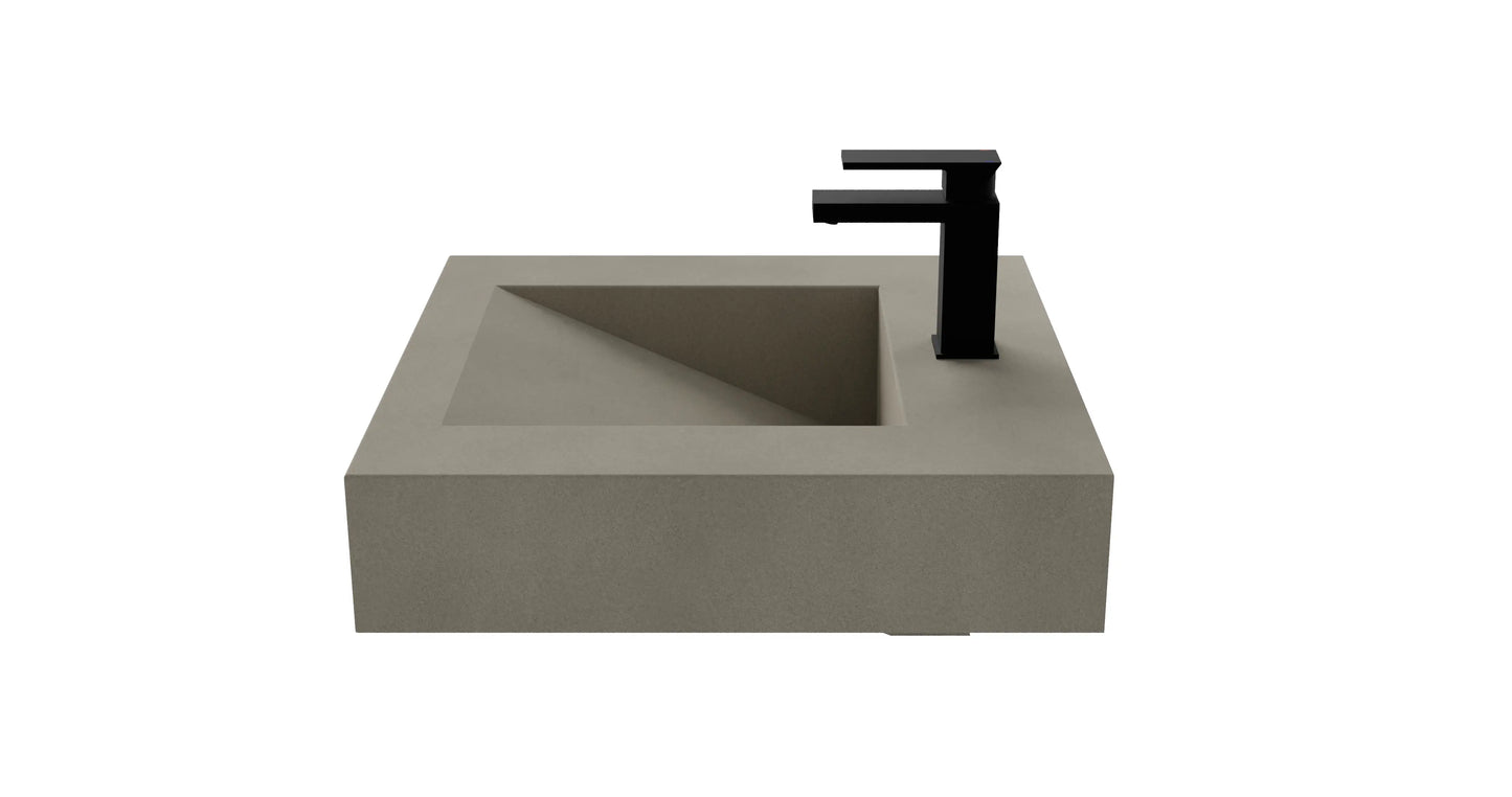 22" Wall Hung Concrete Ramp Sink CustomCreteWerks