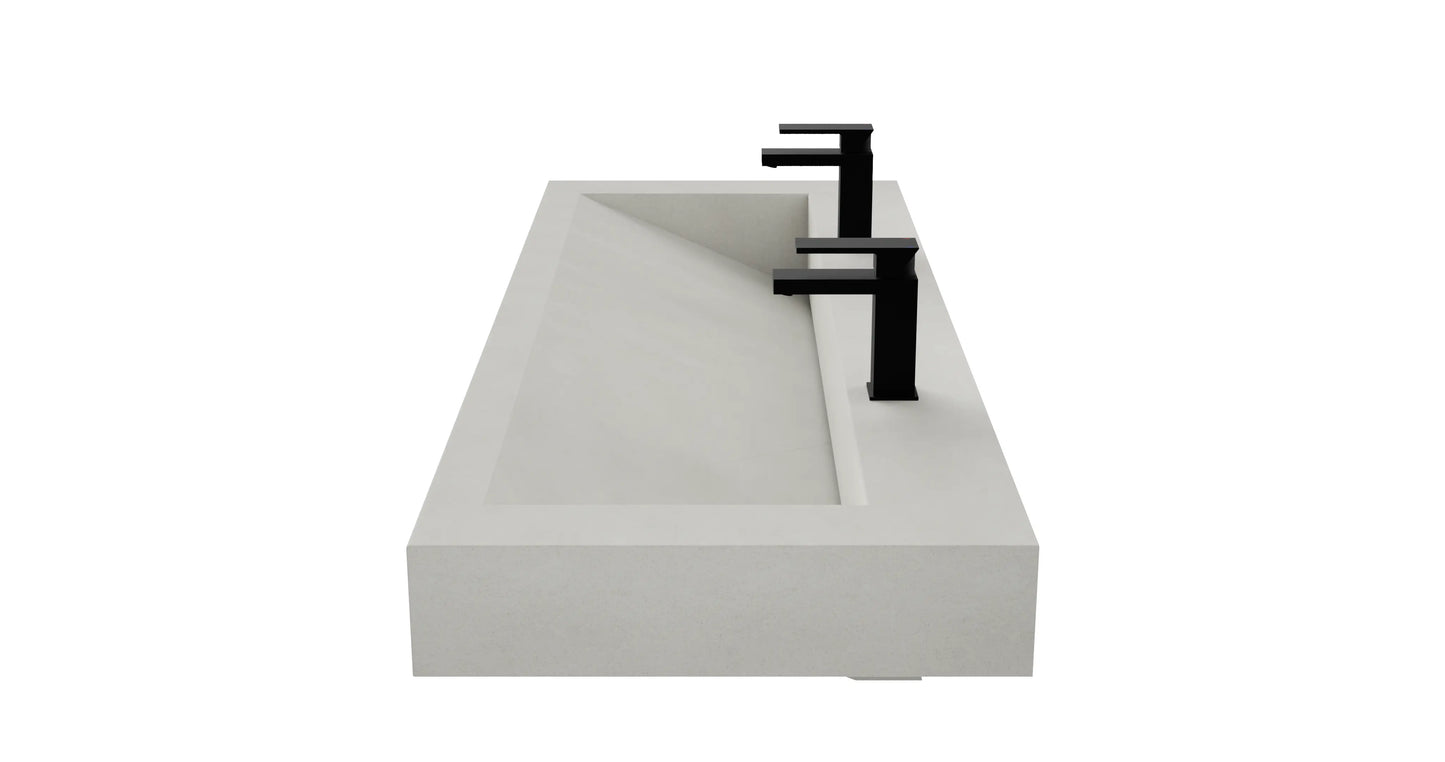 60" Wall Hung With 52" Concrete Ramp Sink CustomCreteWerks