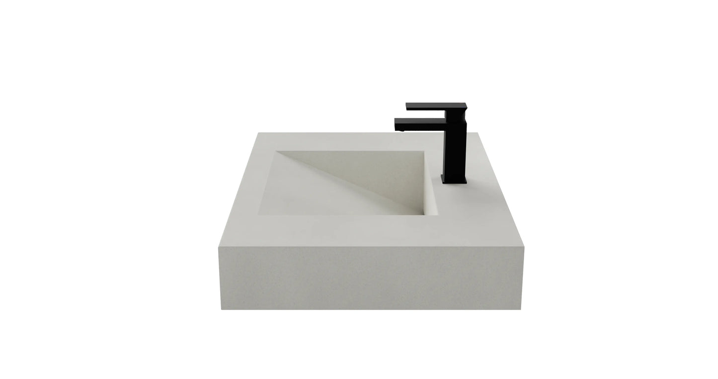 30" Wall Hung Concrete Ramp Sink CustomCreteWerks