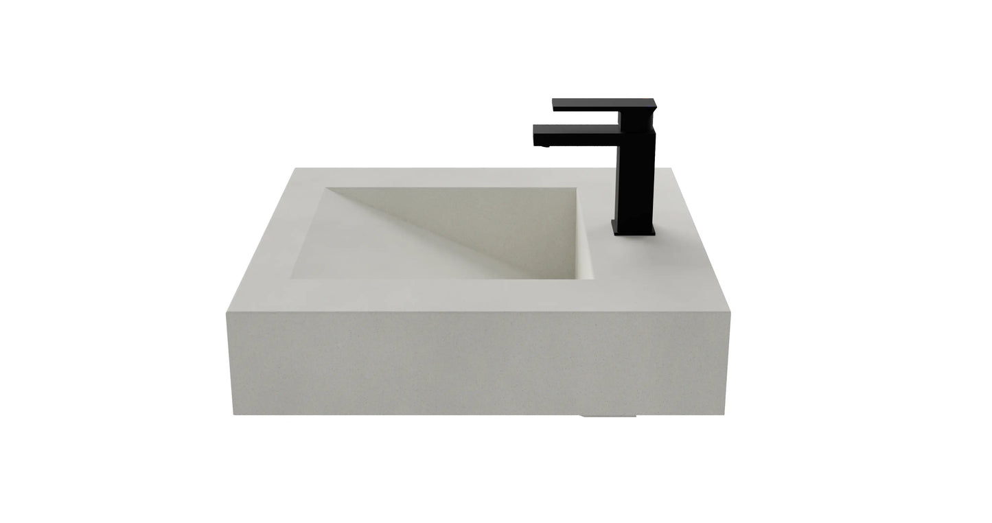 22" Wall Hung Concrete Ramp Sink CustomCreteWerks