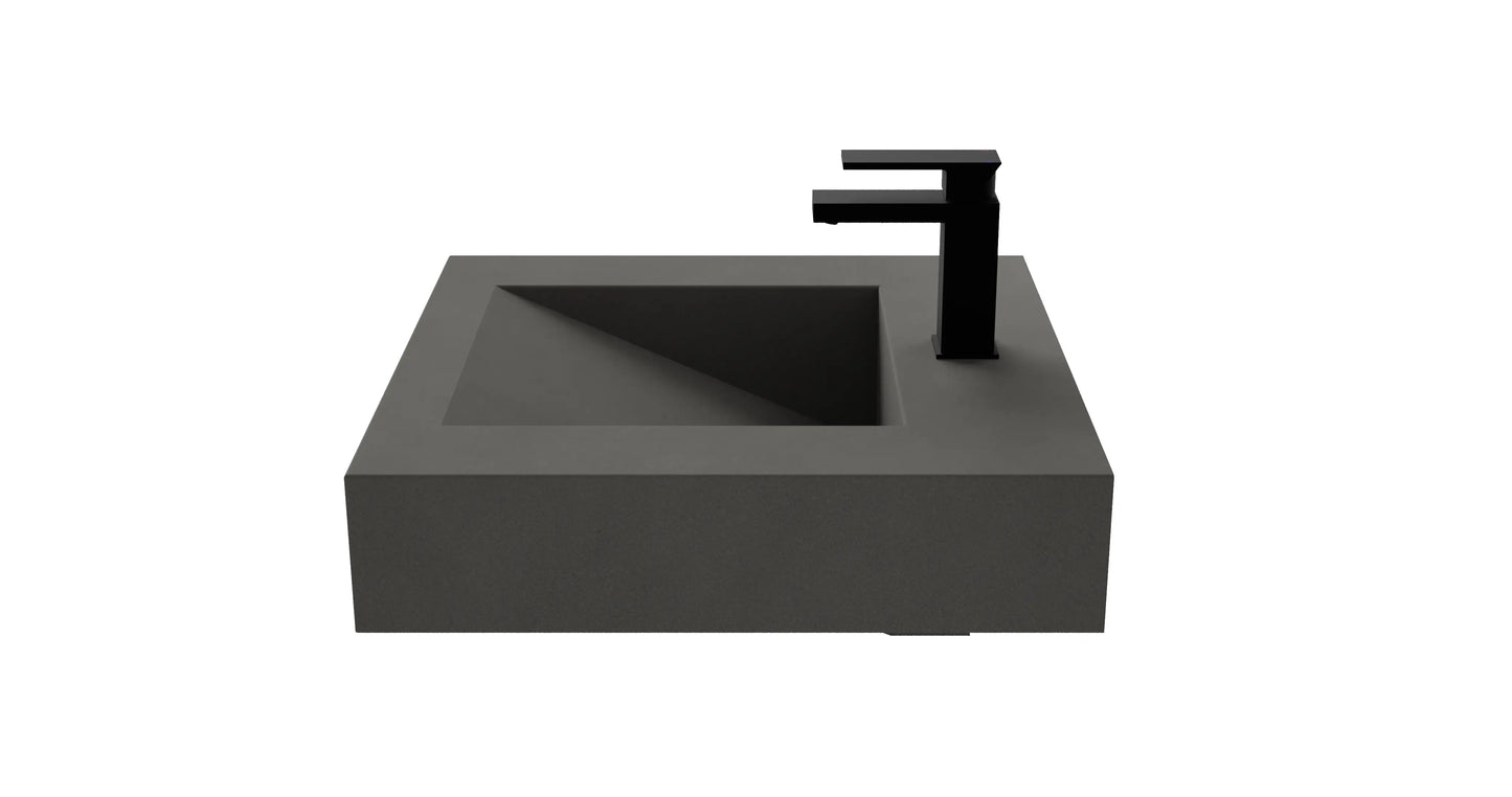 22" Wall Hung Concrete Ramp Sink CustomCreteWerks